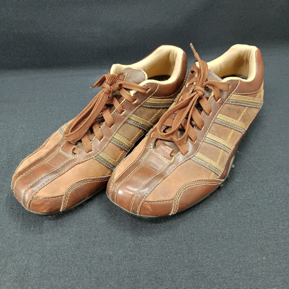 Skechers Shoes Mens 10 Urban Track Lace Up Oxford Sneakers 60449 Brown Leather